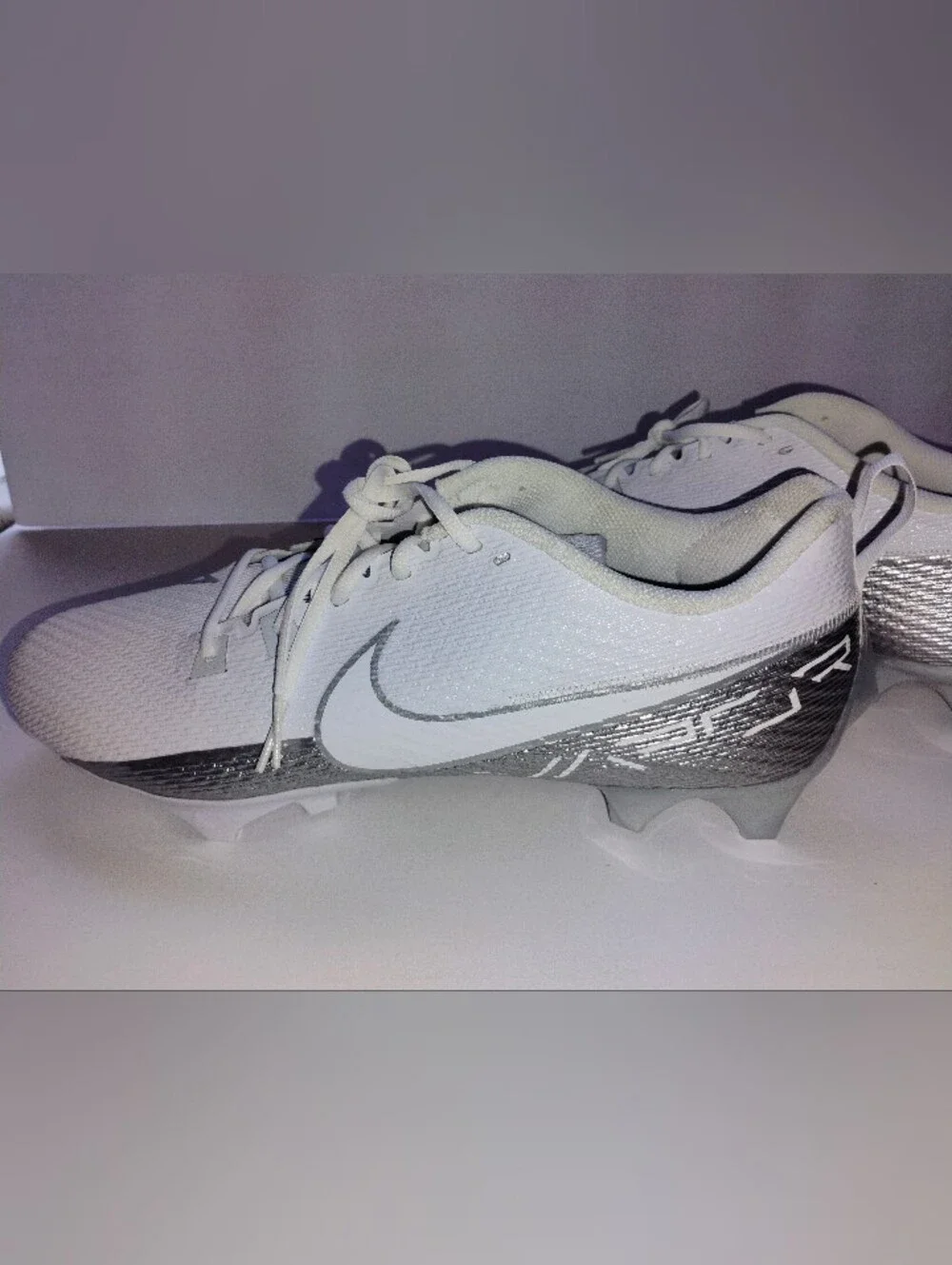 Brand New Nike Vapor Edge Football Cleats White/Silver DA5455-102 Men's US 16 D